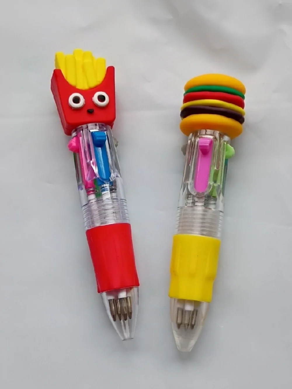 Novelty Multi-Color Burger & Fries Multi-Color Ink Pen Set